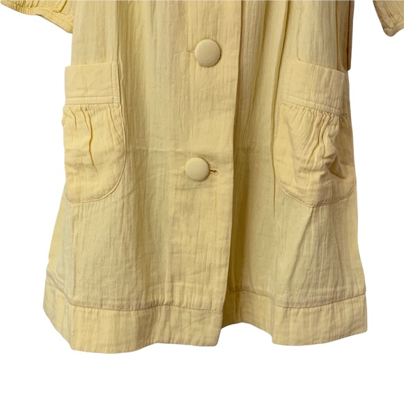 Love Stitch Shirt Dress 1/2 Sleeve Yellow Patch Pockets ButtonUp - Picture 10 of 12